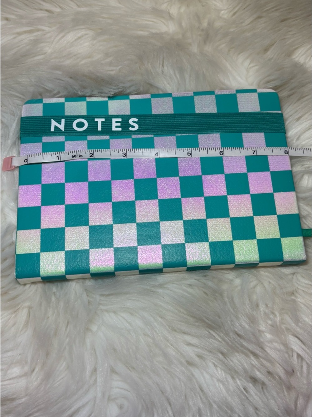 Eccolo Teal and Iridescent Checkerboard Notes Journal - Picture 9 of 10